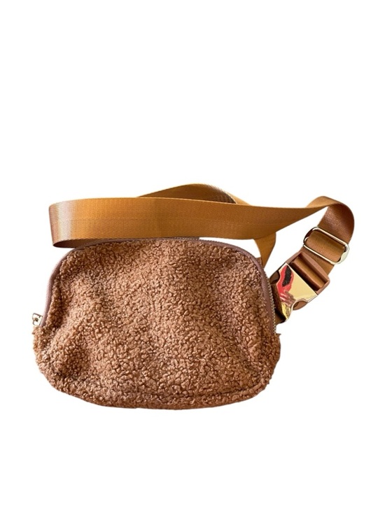 Handbags - EUC • Caramel Brown Sherpa Belt Bag/Crossbody Bag. Measurements in pictures.